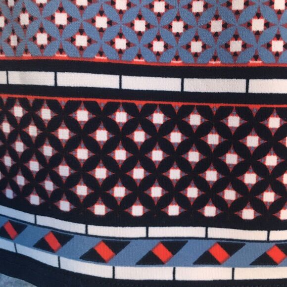 Max Studio Dress Summer Sleeveless Shift, Women's Size S Red Navy Split Neckline - Picture 9 of 10